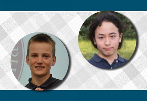 two students who qualified for state GeoBee