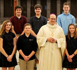 The Bishop celebrates Mass with students