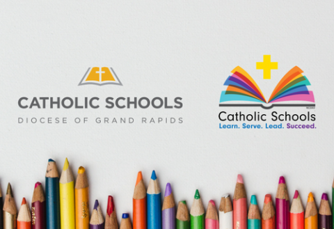 Diocese of Grand Rapids Schools and Catholic Schools logos 