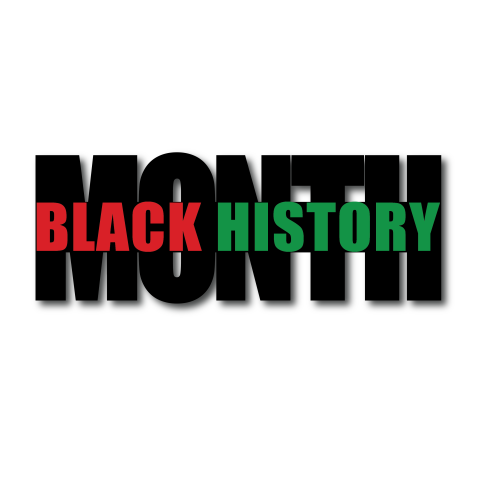 A graphic with the text "Black History Month" in red, black, and green.